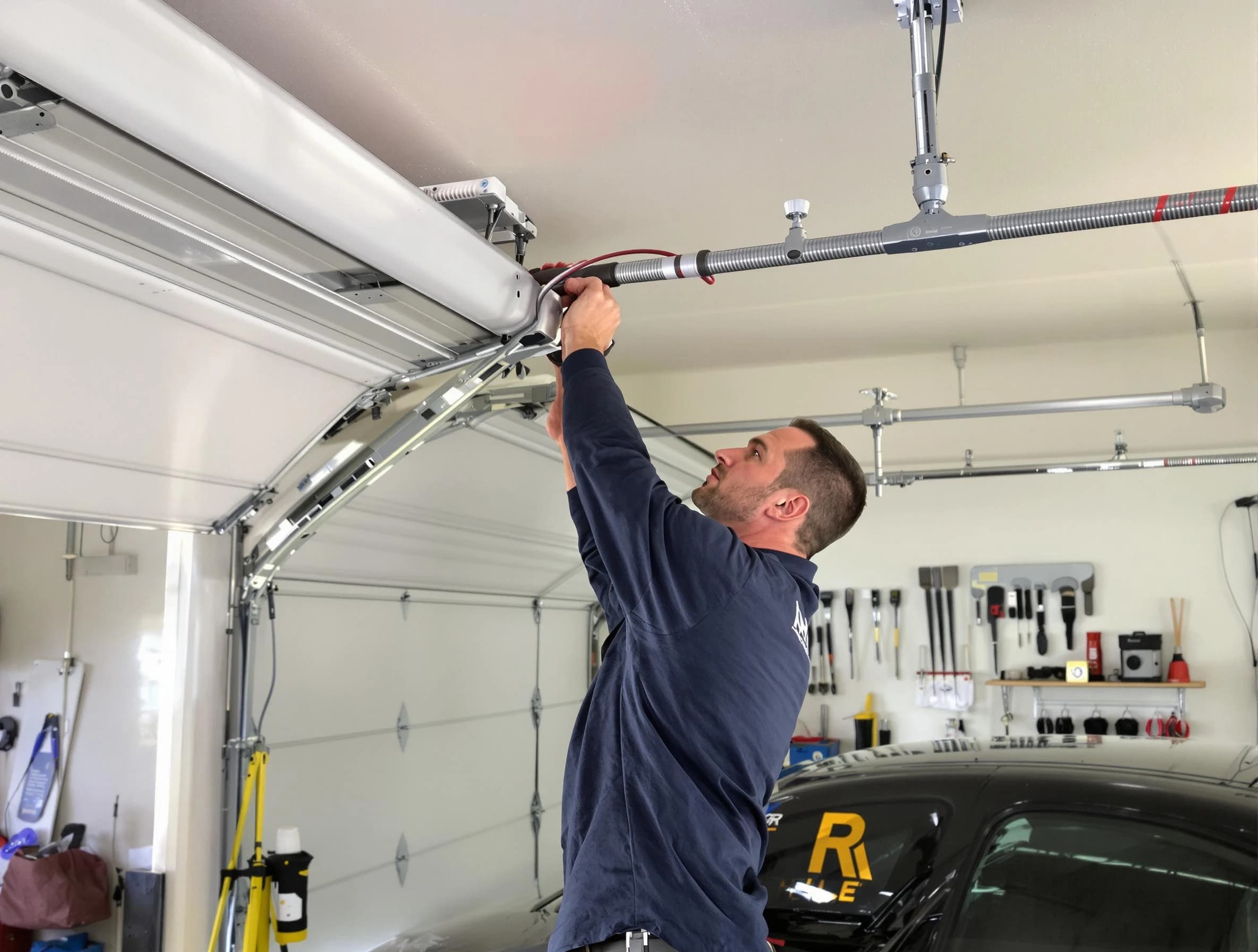 Brighton Garage Door Repair technician performing garage door cable repair in Brighton