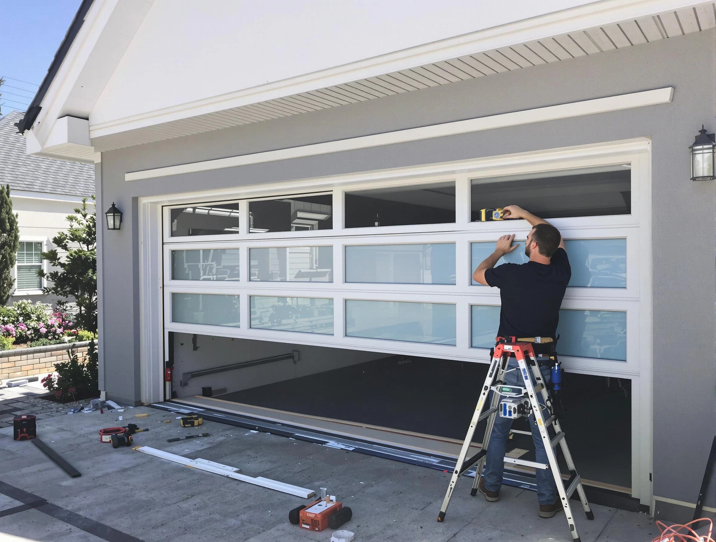 Brighton Garage Door Repair team performing garage door replacement in Brighton