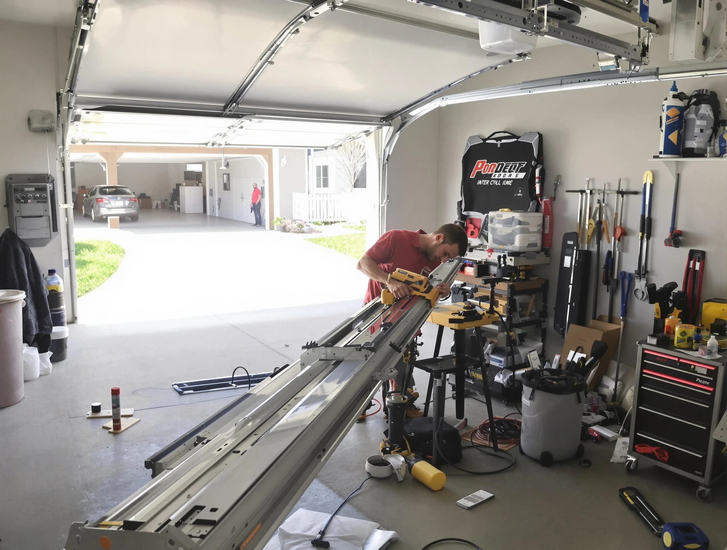 Brighton Garage Door Repair expert performing track repair in Brighton