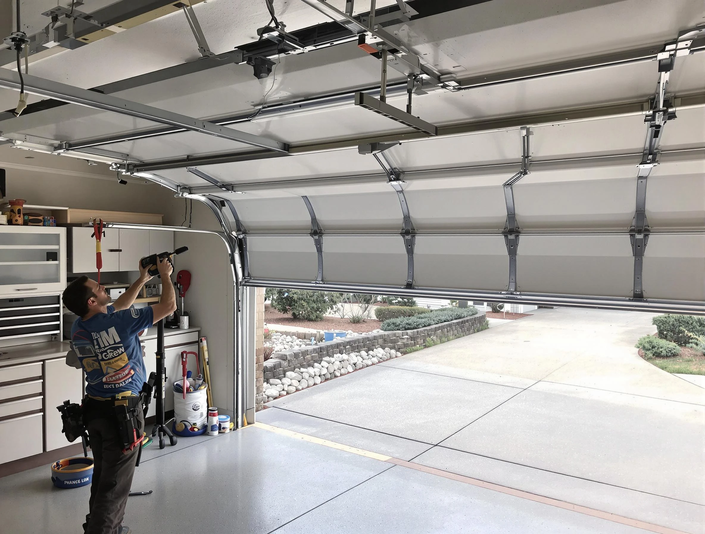 Garage door track repair service by Brighton Garage Door Repair in Brighton